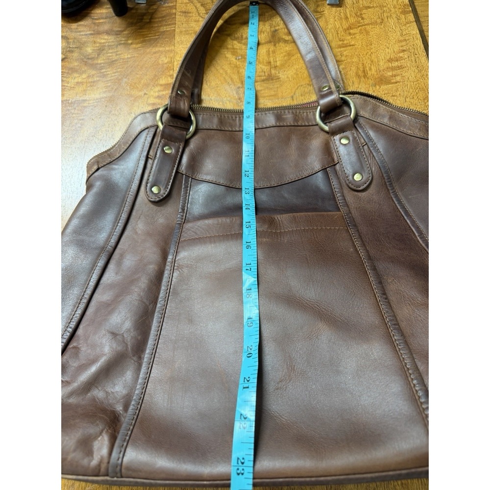 The Leather Store Large Chelsea Brown Shoulder Bag Tote Purse Floral Lined - Picture 7 of 10